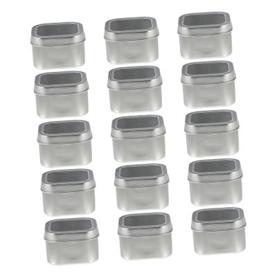 HOODANCOS Storage Tins Lids 15pcs Metal Square Tins Window Lids for Candle Making Diy Projects