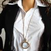 HOMOMOSS Magnifier Handheld Magnifier 10x Magnifying Glass Necklace Accessories Magnifying Mirror Carved Design Magnifying Lens for Home Learning Reading and Fault Finding view 3