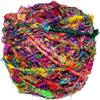 Recycled Sari Silk Yarn - Bulky Yarn - Multicolor Ball (85 Yards, 100 Grams) | Great for Knitting, Crochet, Weaving (Pack of 5) view 1