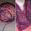 Recycled Sari Silk Yarn - Bulky Yarn - Multicolor Ball (85 Yards, 100 Grams) | Great for Knitting, Crochet, Weaving (Pack of 5) view 3