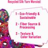 Recycled Sari Silk Yarn - Bulky Yarn - Multicolor Ball (85 Yards, 100 Grams) | Great for Knitting, Crochet, Weaving (Pack of 5) view 4