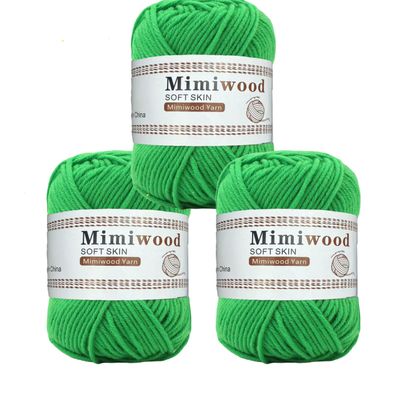 3 Rolls Soft Milk Cotton Yarn Skeins for Crochet,Amigurumi Dolls Yarn,Soft Yarn for Sweater,Crocheting 50