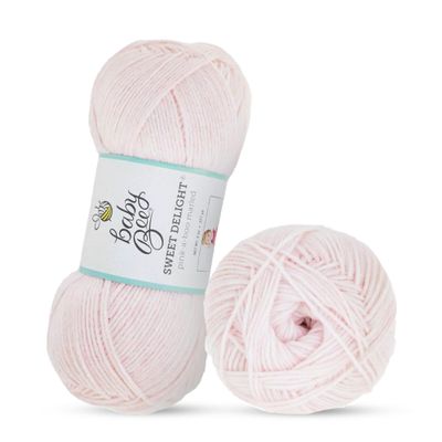 Hobby Lobby Baby Bee 3 - Light Yarn for Crocheting & Knitting Soft Skein 377 Yards of Acrylic & Polyamide Yarn for Crocheting Blankets, Hats, & More Craft Supplies, Pink-A-Boo Marled