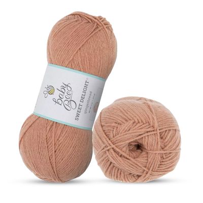 Hobby Lobby Baby Bee 3 - Light Yarn for Crocheting & Knitting Soft Skein 377 Yards of Acrylic & Polyamide Yarn for Crocheting Blankets, Hats, & More Craft Supplies for Handcrafting, Gingerbread