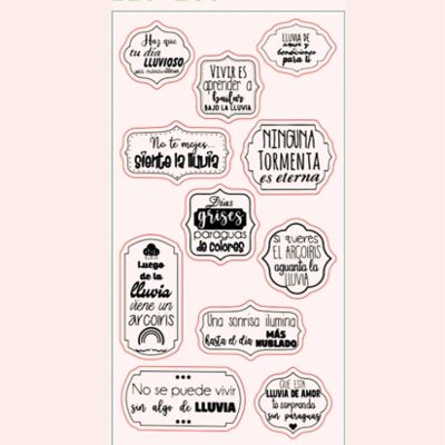 JIAPAILAIYUN Rubber Stamps for Crafting,11x20cm Spanish Spainish Word Clear Stamp Transparent Silicone Stamp for Scrapbooking Photo Album Decoration