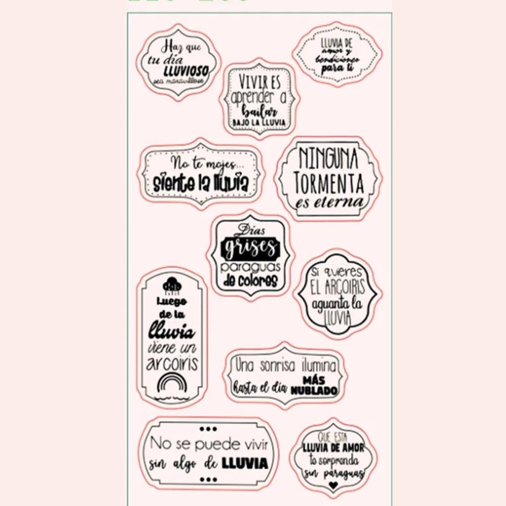 JIAPAILAIYUN Rubber Stamps for Crafting,11x20cm Spanish Spainish Word Clear Stamp Transparent Silicone Stamp for Scrapbooking Photo Album Decoration