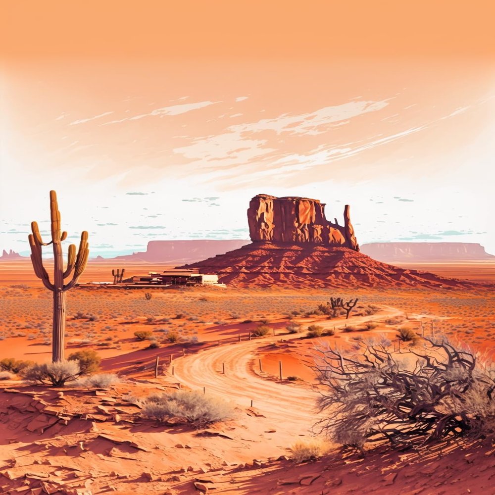 Parbamll 5D Desert Architectural Landscape Diamond Painting Kits 30x40cm, Adult and Beginners Family DIY Handmade Art Interactive Diamond Painting, Wall Decor Full Diamond Arizona Landscape Painting