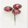 Worth Imports 60mm Christmas Shatterproof Painted Plastic Ball x 3 on a Pick, Burgundy, Set of 12 view 1
