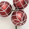 Worth Imports 60mm Christmas Shatterproof Painted Plastic Ball x 3 on a Pick, Burgundy, Set of 12 view 2