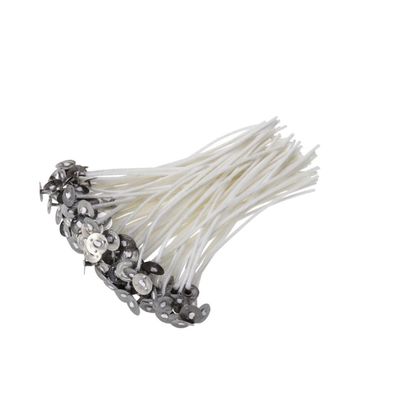 NUOBESTY 100pcs Low Smoke Cotton Core Candle Wicks Tabs 20cm for DIY Candle Making Kit