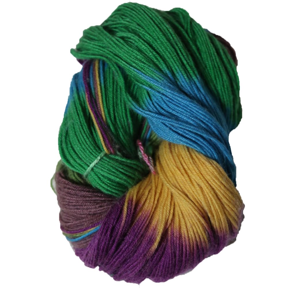 Facai Knit Picks Wool Sock Yarn Item Weight 250 Grams 80% Wool 20% Polyester Anti-Pilling and Anti-Static Hand Dyed Yarn (Blue and White Porcelain)