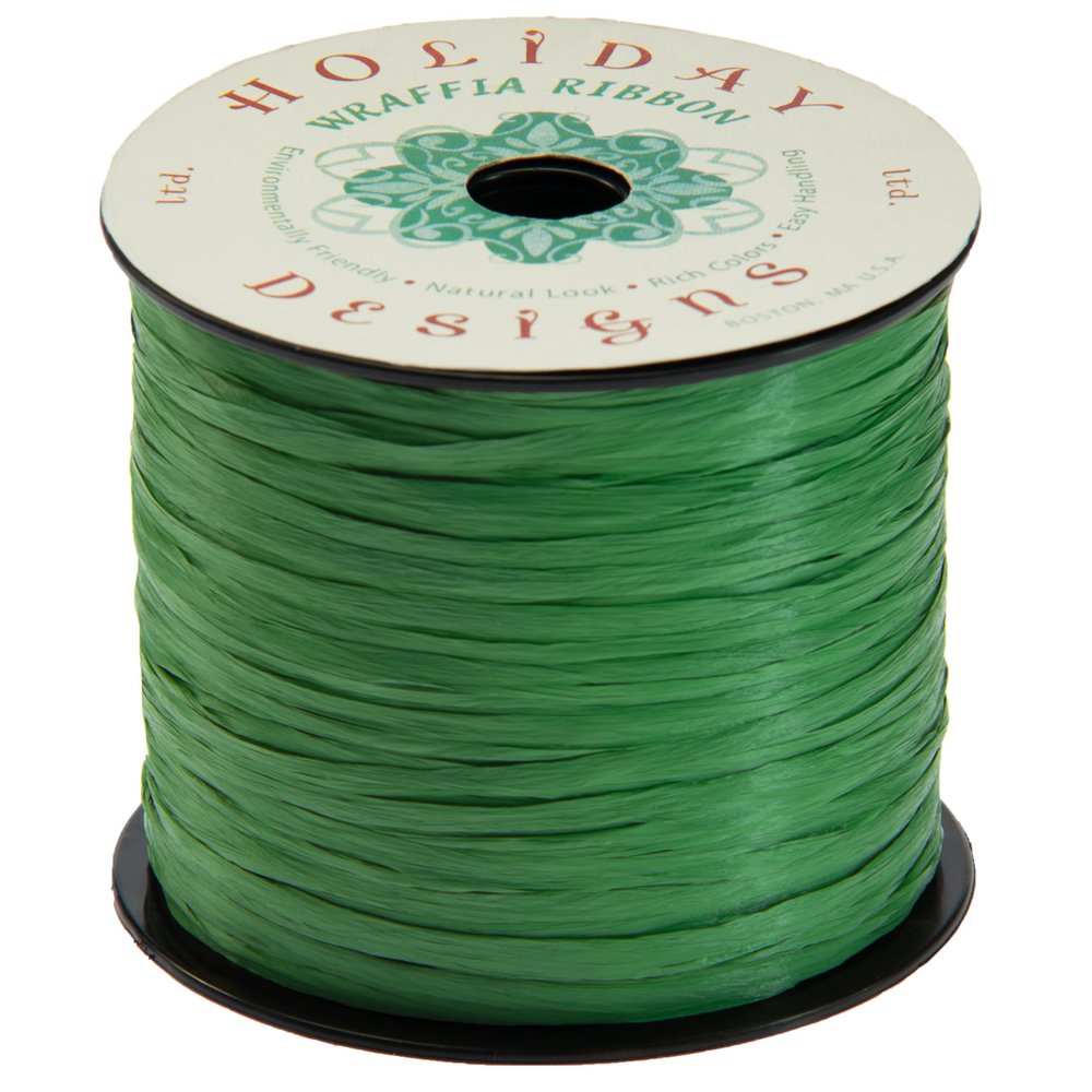 500 Yard Premium Matte Raffia Ribbon - 100% Rayon, Biodegradable, Colorfast - Perfect for Floral Arrangements, Gift Packaging, Crafts & More. 1/4 Wide (Emerald)