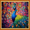 Dimxvean Stamped Cross Stitch Kits,Cross Stitch Kits for Adults Beginners,Embroidery Kits Full Range of Cross Stitch Stamped Kits Needlepoint Kits Cross Stitch Patterns-Colorful Peacock 16x20 inch view 1