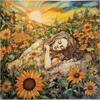 NineTribe Basics Psychedelic Sunflower Angel Girl Cross Stitch Kits for Beginners Stamped Cross-Stitch Supplies Needlework DIY 11CT 3 Strands Cotton Thread Printed DIY Needlepoint Kits 4545cm (dl29) view 1