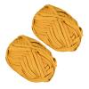 METALLIXITY Yarn Elastic Fabric (200g/7oz) 2Pcs, Polyester Crochet Cloth Yarn - for DIY Projects, Bag Basket, Cotton Cloth and T-Shirt, Dark Yellow view 1
