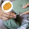 METALLIXITY Yarn Elastic Fabric (200g/7oz) 2Pcs, Polyester Crochet Cloth Yarn - for DIY Projects, Bag Basket, Cotton Cloth and T-Shirt, Dark Yellow view 3
