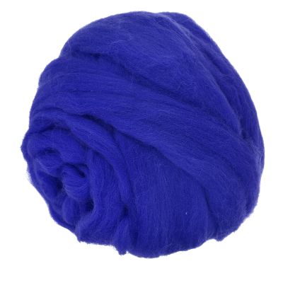 METALLIXITY Felting Wool Bulk (240g/8.5oz), Natural Wool Needle Felting Wool - for Weaving, Handcrafts, and DIY Creations, Sapphire Blue
