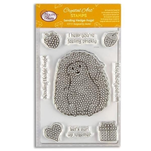 Craft BuddyUS CCST131: Craft Buddy Crystal Art Sending Hedge-HUGS A6 Stamp Set