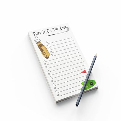 Funny to Do List Notepad, Honey Do List, Golf Putt It On The List, Father's Day, Custom Writing Pad, Office Notepad, Coworker, Memo Pad, Gift for Him