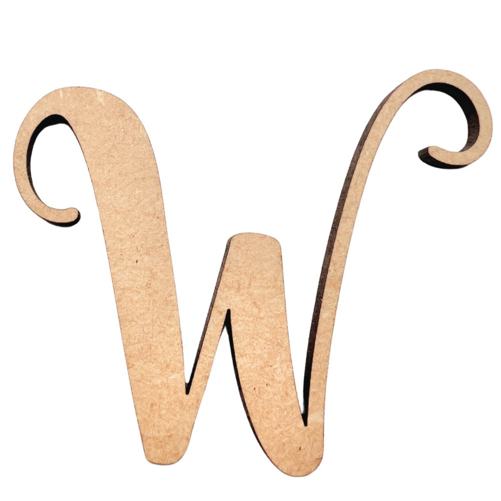 Krafty Supply (Starfish) Letters, Unfinished Wooden Letters, Sturdy and Durable, Paintable MDF Craft Alphabet (20in Tall, 1-4in Thick,Letter W)