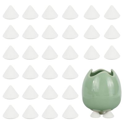 FINGERINSPIRE 30 Pcs Refractory Ceramic Support Nails Aluminium Oxide Pottery Kiln Moveable Nails 0.8x0.6 Porcelain Burning Kiln Support Bases High Temperature Resistant Pottery Nails for Pottery