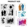 CHGCRAFT Banksy Theme Silicone Clear Stamps Cat People Background Stamp for Card Making Scrapbooking Crafting DIY Decorations Ink Stamps Seal for Album Crafts view 2