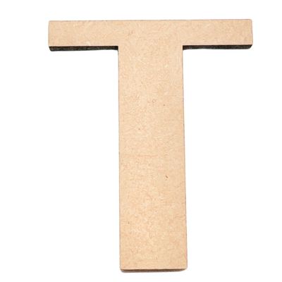 Krafty Supply (Gatsby) Letters, Unfinished Wooden Letters, Sturdy and Durable, Paintable MDF Craft Alphabet (7in Tall, 1-4in Thick,Letter T)