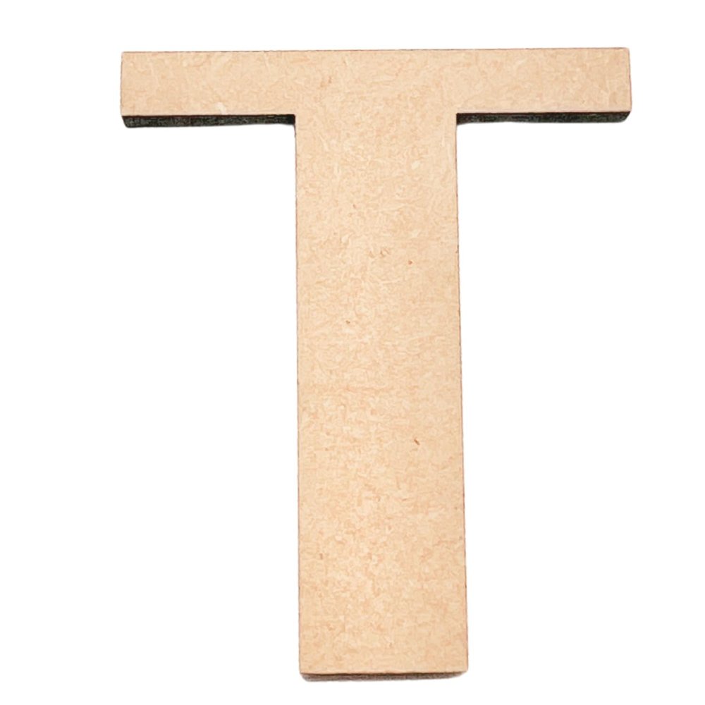 Krafty Supply (Gatsby) Letters, Unfinished Wooden Letters, Sturdy and Durable, Paintable MDF Craft Alphabet (7in Tall, 1-4in Thick,Letter T)