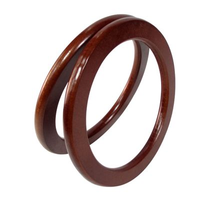 TOPPERFUN 2pcs Round Wooden Handbag Handles Durable Natural Wood Purse Circles for DIY Craft Projects Inner Diameter Smooth Surface Retro Style