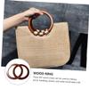TOPPERFUN 2pcs Round Wooden Handbag Handles Durable Natural Wood Purse Circles for DIY Craft Projects Inner Diameter Smooth Surface Retro Style view 4