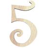 Krafty Supply (Curly) Numbers, Unfinished Wooden Numbers, Sturdy and Durable, Paintable Birch Craft Alphabet (18in Tall, 1-4in Thick, Number 5) view 1
