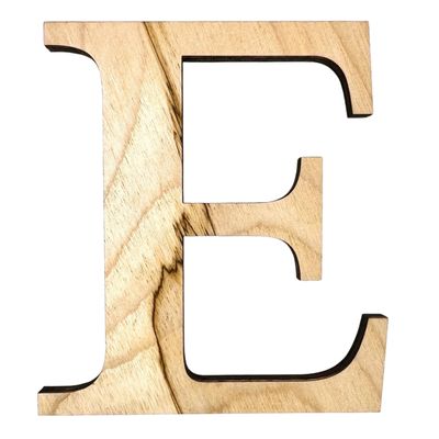 Krafty Supply (TimesRoman) Letters, Unfinished Wooden Letters, Sturdy and Durable, Paintable Birch Craft Alphabet (18in Tall, 1-4in Thick,Letter E)