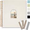 Vienrose 10x10 Inch Scrapbook Album, 20 Sheets 40 Blank Thick Pages Personalized DIY Photo Album, Linen Arch Window Memory Book for Wedding, Baby Shower, Anniversary, Travel, Keepsake Gift, Beige view 1