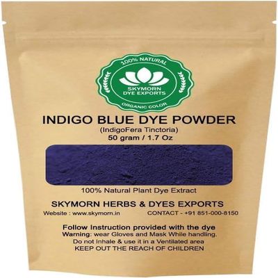 NineTribe Basics PUB Powdered Indigo Blue | Indigoferra Tinctoria | Natural Colorant | Natural Dye for Fabric Soap & Paper |