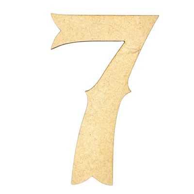 Krafty Supply (Railway) Numbers, Unfinished Wooden Numbers, Sturdy and Durable, Paintable MDF Craft Alphabet (16in Tall, 1-8in Thick, Number 7)