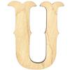 Krafty Supply (Railway) Letters, Unfinished Wooden Letters, Sturdy and Durable, Paintable Birch Craft Alphabet (7in Tall, 1-4in Thick,Letter U) view 1