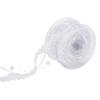 GOMAKERER 1 Roll Beaded Lace Ribbon, Pearl String Satin Polyester Flower Lace Trims Christmas Tree Decoration Ribbon for Sewing Craft Packaging, White view 1