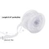 GOMAKERER 1 Roll Beaded Lace Ribbon, Pearl String Satin Polyester Flower Lace Trims Christmas Tree Decoration Ribbon for Sewing Craft Packaging, White view 2
