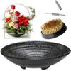 Eggone Japanese Ikebana Kit Floral Frog Flower Container with Kenzan Needle Straightening Tool (Large Tripod Bowl) view 1