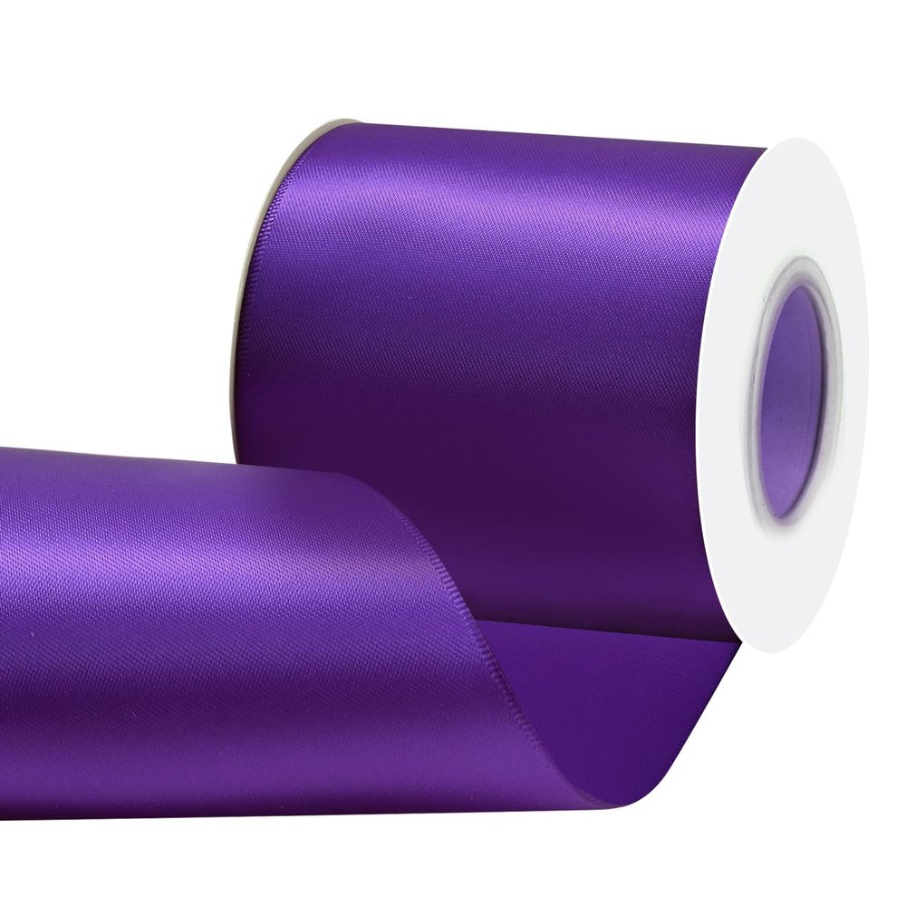 Rilisili Purple Satin Ribbon 3 Inch 15 Yards Double Faced Polyester Satin Ribbons for Gift Wrapping DIY Crafts Weddings Invitations Flower Bouquet Bow Making Home Decor Sewing