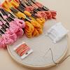 GORGECRAFT 30 Skeins Embroidery Thread Kit 240m Polyester Embroidery Floss 3 Colors 6-Ply Cross Stitch Threads Segment Dyed Gradient Color with 14Pcs Plastic Thread Winding Boards for DIY Art Craft view 4