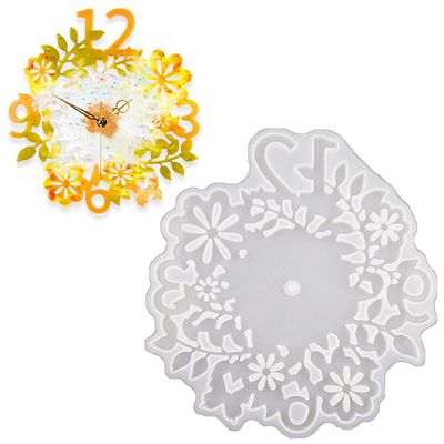 ihreesy Clock Resin Silicone Mold,Clock Alarm Casting Moulds Crystal Epoxy Resin Mold DIY Decortives Clock Molds Clock Silicone Casting Epoxy Resin for Gift,#2