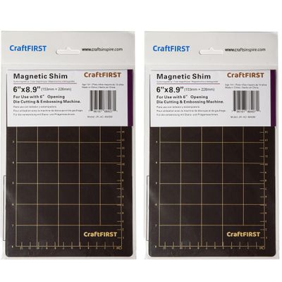 CraftFIRST 6 x 9 Magnetic Shim with Popular Card Size Grids Die Cutting Accessaries 2 Shims