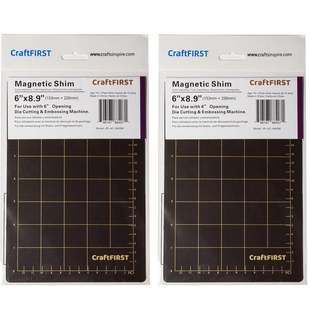 CraftFIRST 6 x 9 Magnetic Shim with Popular Card Size Grids Die Cutting Accessaries 2 Shims