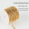 Jabogrii 16.4 Feet Gold Chain for Jewelry Making Stainless Steel Jewelry Making Chains Curb Cuban DIY Necklace Bracelet Flat Chain Findings view 3