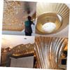 STOBOK Artistic Gold Foil Imitation Leaf 300pcs Pack Square Shape Metal Material Perfect for Craft Gilding Frame Furniture Decor view 2