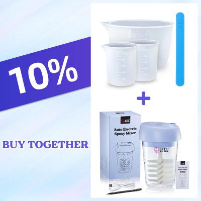 LET'S RESIN Silicone Measuring Cups And Auto Resin Mixer Bundle