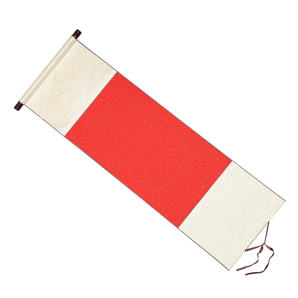 PATIKIL 47x16 Inch Xuan Paper Scrolls, Silk Half Raw Ripe Blank Hanging Xuan Paper Chinese Calligraphy Practice Roll for Art Painting Home Decor, Red