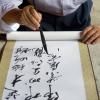 PATIKIL 47x16 Inch Xuan Paper Scrolls, Silk Half Raw Ripe Blank Hanging Xuan Paper Chinese Calligraphy Practice Roll for Art Painting Home Decor, Red view 4