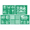 DGAGA 5PCS 4th of July Silk Screen Stencils,Independence Day Silkscreen Printing Stencils for Crafts,Patriotic Adhesive Stencils Reusable for Printing on Wood/Fabric Chalk Paste Art view 1